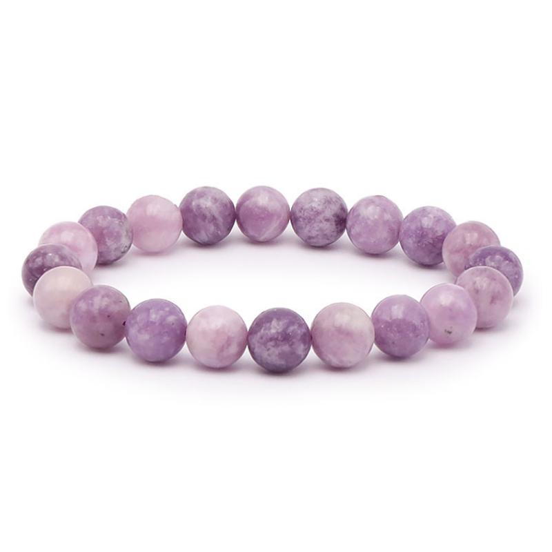 Bracelet lépidolite Madagascar A+ (boules 10mm) - La Boite à Cailloux