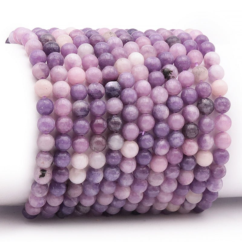 Bracelet lépidolite Madagascar A+ (boules 5 - 6mm) - La Boite à Cailloux