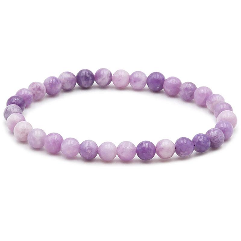Bracelet lépidolite Madagascar A+ (boules 5 - 6mm) - La Boite à Cailloux