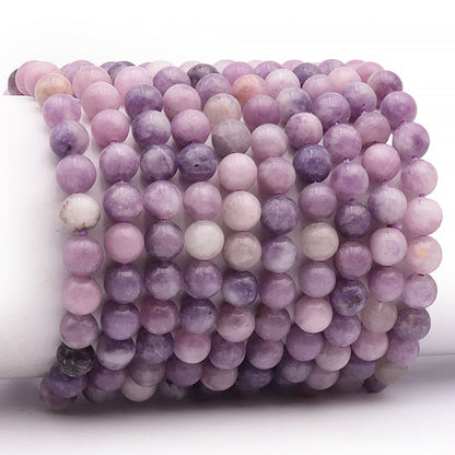 Bracelet lépidolite Madagascar A+ (boules 7 - 8mm) - La Boite à Cailloux
