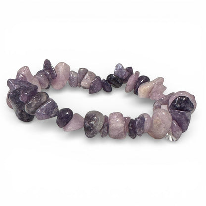 Bracelet lépidolite Madagascar A (perles baroques) - La Boite à Cailloux