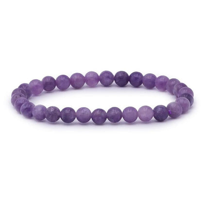 Bracelet lépidolite Madagascar AA (boules 5 - 6mm) - La Boite à Cailloux