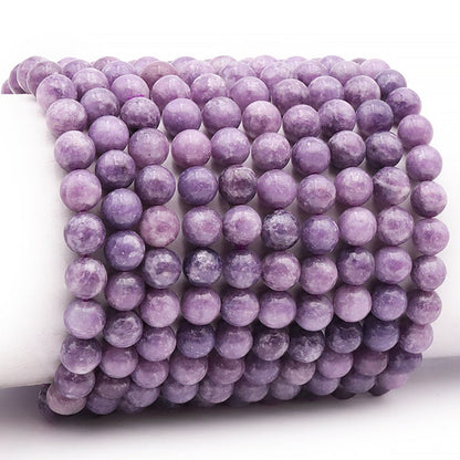 Bracelet lépidolite Madagascar AA (boules 7 - 8mm) - La Boite à Cailloux