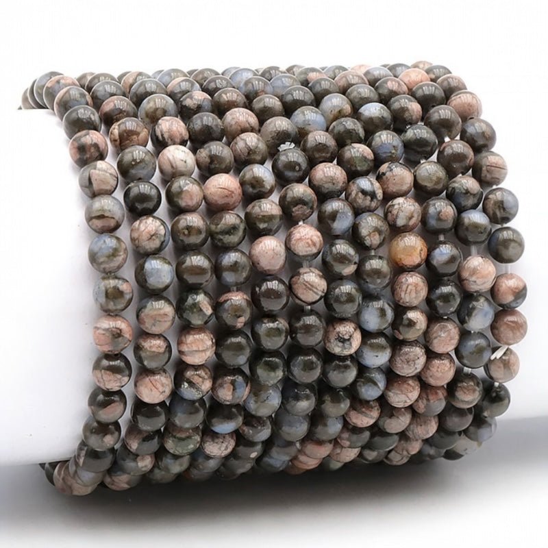 Bracelet libérite bleue Afrique du Sud AB (boules 5 - 6mm) - La Boite à Cailloux