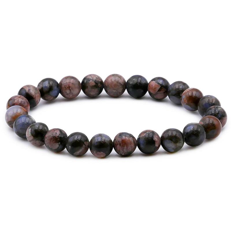 Bracelet libérite bleue Afrique du Sud AB (boules 7 - 8mm) - La Boite à Cailloux