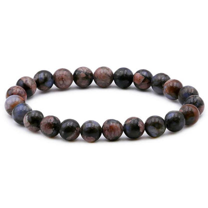 Bracelet libérite bleue Afrique du Sud AB (boules 7 - 8mm) - La Boite à Cailloux