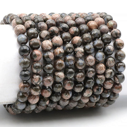Bracelet libérite bleue Afrique du Sud AB (boules 7-8mm) - La Boite à Cailloux