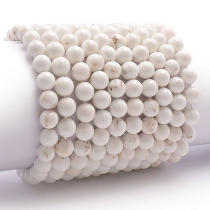 Bracelet magnésite Afrique du Sud A (boules 7 - 8mm) - La Boite à Cailloux