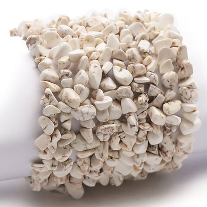 Bracelet magnésite Afrique du Sud A (perles baroques) - La Boite à Cailloux