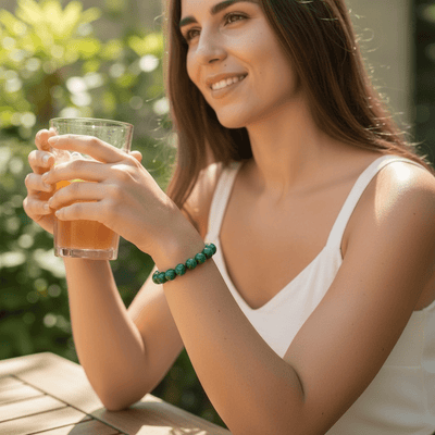 Pulsera Malaquita Congo AA (bolas 11-12mm)