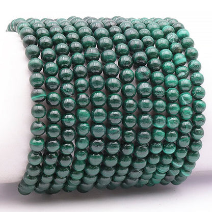 Bracelet malachite Congo AA (boules 5 - 6mm) - La Boite à Cailloux