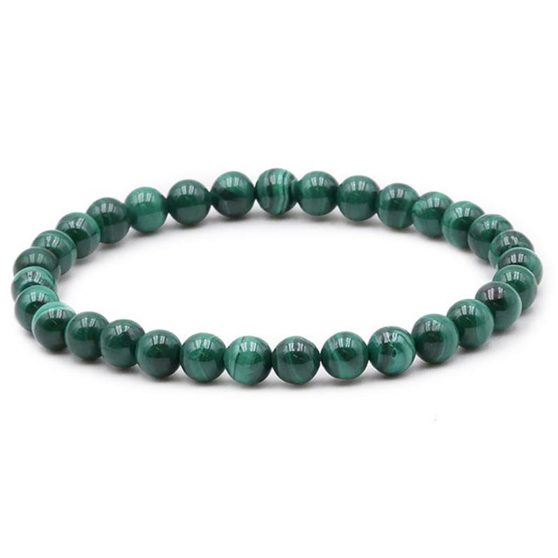 Bracelet malachite Congo AA (boules 5 - 6mm) - La Boite à Cailloux