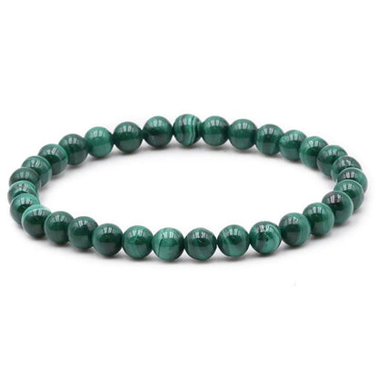 Bracelet malachite Congo AA (boules 5 - 6mm) - La Boite à Cailloux