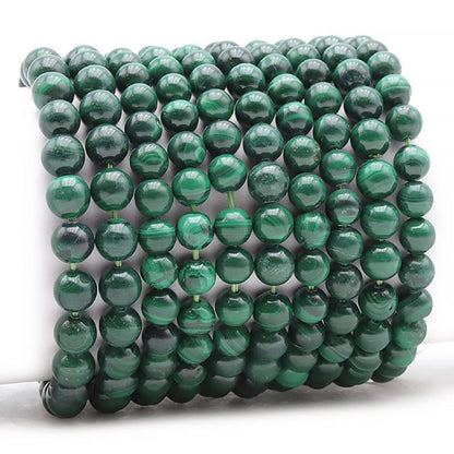 Bracelet malachite Congo AA (boules 7 - 8mm) - La Boite à Cailloux