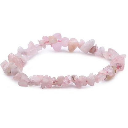 Bracelet morganite (béryl rose) Brésil A+ (perles baroques) - La Boite à Cailloux