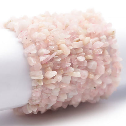 Bracelet morganite (béryl rose) Brésil A+ (perles baroques) - La Boite à Cailloux
