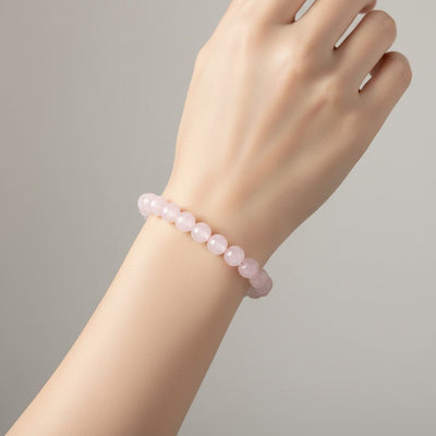Bracciale in morganite (berillo rosa) Brasile AA sfere 5-6mm