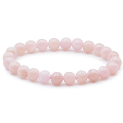 Bracelet morganite (béryl rose) Brésil AA boules 7 - 8mm - La Boite à Cailloux
