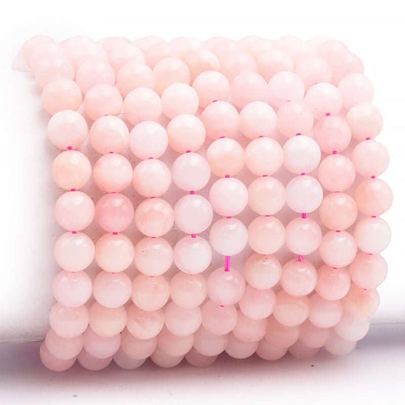 Bracelet morganite (béryl rose) Brésil AA boules 7 - 8mm - La Boite à Cailloux