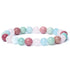 Bracelet multi aigue - marine, amazonite, quartz rose, thulite AA (boules 7 - 8mm) - La Boite à Cailloux