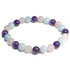 Bracelet multi Aigue - marine, améthyste, quartz rose AA (boules 5 - 6mm) - La Boite à Cailloux