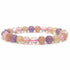 Bracelet multi améthyste, pierre de soleil, quartz hématoide, quartz rutile A+ (boules 5 - 6mm) - La Boite à Cailloux