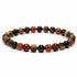 Bracelet multi cornaline, tourmaline, oeil de tigre, oeil de taureau A (boules 5 - 6mm) - La Boite à Cailloux