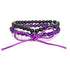 Bracelet multi - pierres améthyste - tourmaline - cristal de roche Brésil A+ (boules 5 - 6mm) - La Boite à Cailloux