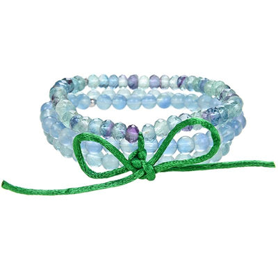 Pulsera multipiedras Azul, verde y multicolor flúor A+ (bolas 5-6mm)