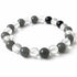 Bracelet multi - pierres onyx - cristal de roche Brésil A (boules 7 - 8mm) - La Boite à Cailloux