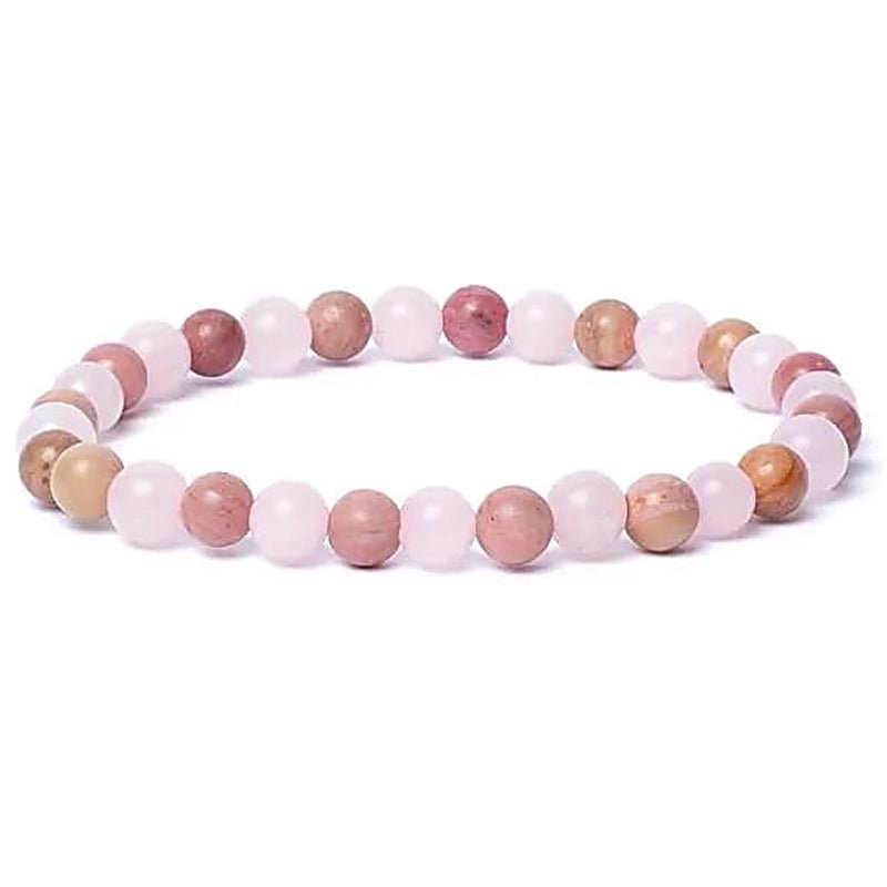 Bracelet multi quartz rose, thulite AA (boules 5 - 6mm) - La Boite à Cailloux