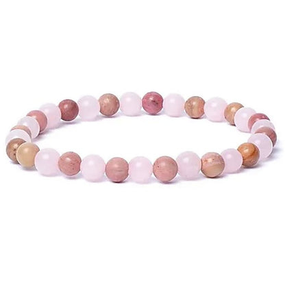 Bracelet multi quartz rose, thulite AA (boules 5 - 6mm) - La Boite à Cailloux