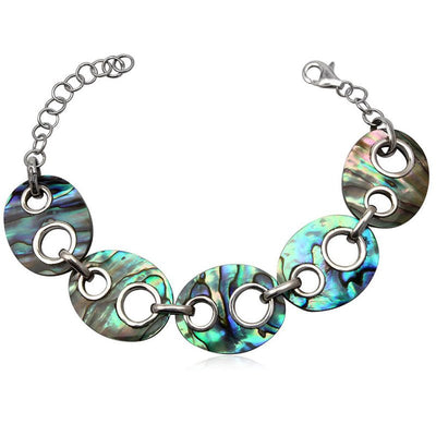 Multicolored mother-of-pearl bracelet in 925 silver