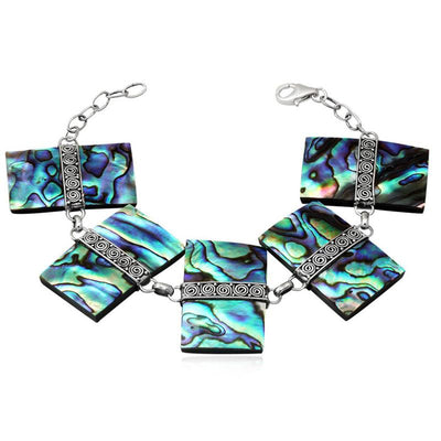925 silver multicolor mother-of-pearl bracelet
