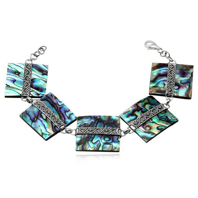 925 silver multicolor mother-of-pearl bracelet