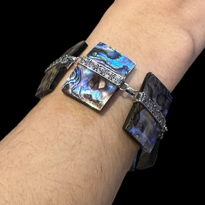 925 silver multicolor mother-of-pearl bracelet