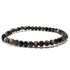 Bracelet obsidienne argentée Mexique A (boules 3 - 4mm) - La Boite à Cailloux