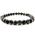 Bracelet obsidienne argentée Mexique A (boules 5 - 6mm) - La Boite à Cailloux
