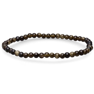 Bracelet obsidienne dorée Mexique A (boules 3-4mm)