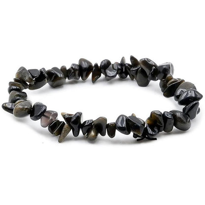 Bracelet obsidienne dorée Mexique A (perles baroques) - La Boite à Cailloux