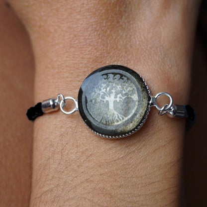 Bracelet obsidienne dorée Mexique AA (arbre de vie) - La Boite à Cailloux