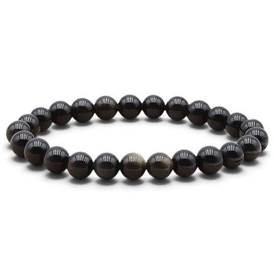 Bracelet obsidienne dorée Mexique AA (boules 7-8mm)