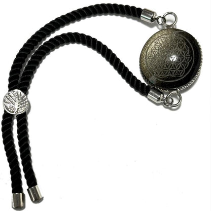 Bracelet obsidienne dorée Mexique AA (fleur de vie) - La Boite à Cailloux