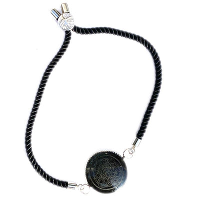 Bracelet obsidienne dorée Mexique AA (fleur de vie)