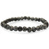 Bracelet obsidienne neige Mexique A (boules 5 - 6mm) - La Boite à Cailloux