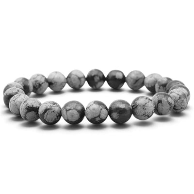 Mexican snow obsidian bracelet A (7-8mm beads)