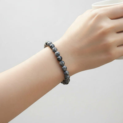 Mexican snow obsidian bracelet A (7-8mm beads)