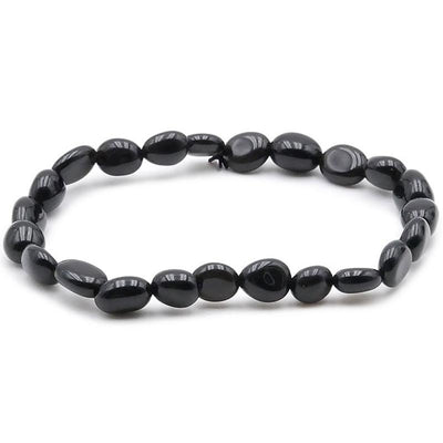 Black obsidian bracelet Mexico With grains 5-7mm