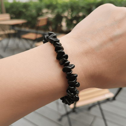 Bracelet obsidienne noire Mexique A (perles baroques) - La Boite à Cailloux