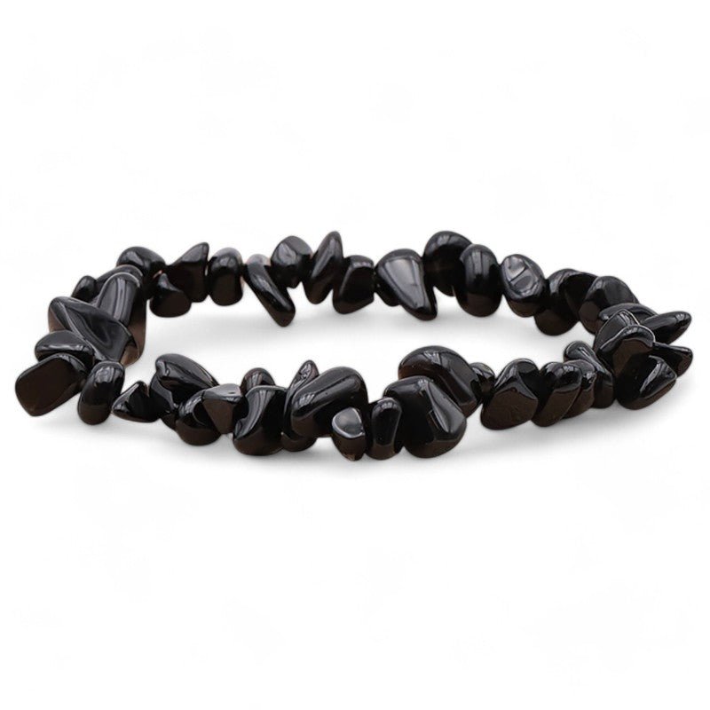 Bracelet obsidienne noire Mexique A (perles baroques) - La Boite à Cailloux